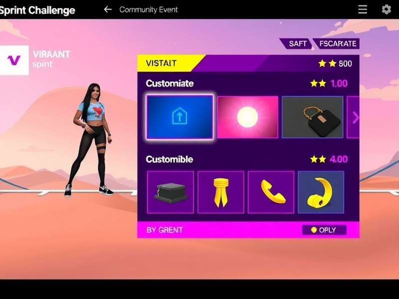 Vibrant Sprint Challenge customization options